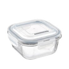 Borosilicate Glass Square Aliments Stockage avec couvercle en plastique